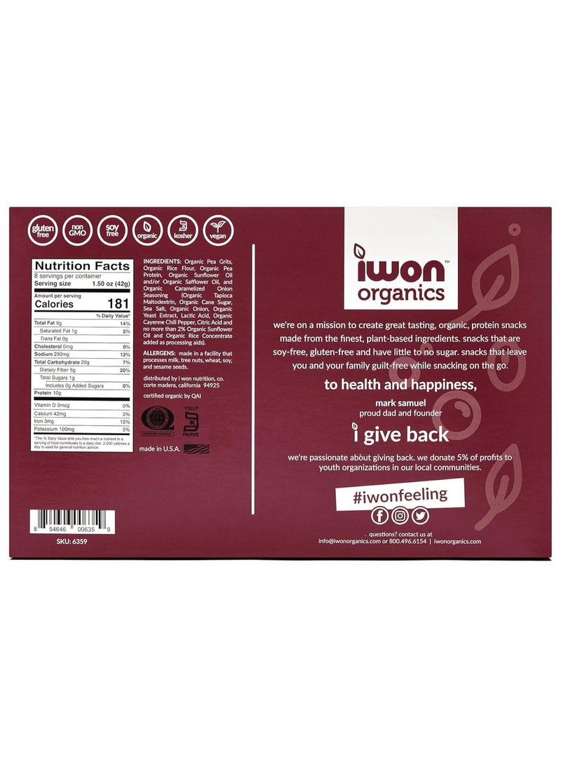 iwon Iwon Organics Caramelized Onion Protein Puffs 42g Pack of 8  - Image 2