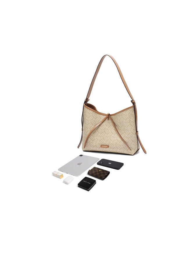 Belle New Year Gift Women's Bag 25 New Retro Seagull Monogram Hobo Tote Bag X7326dx5 Apricot - Image 3