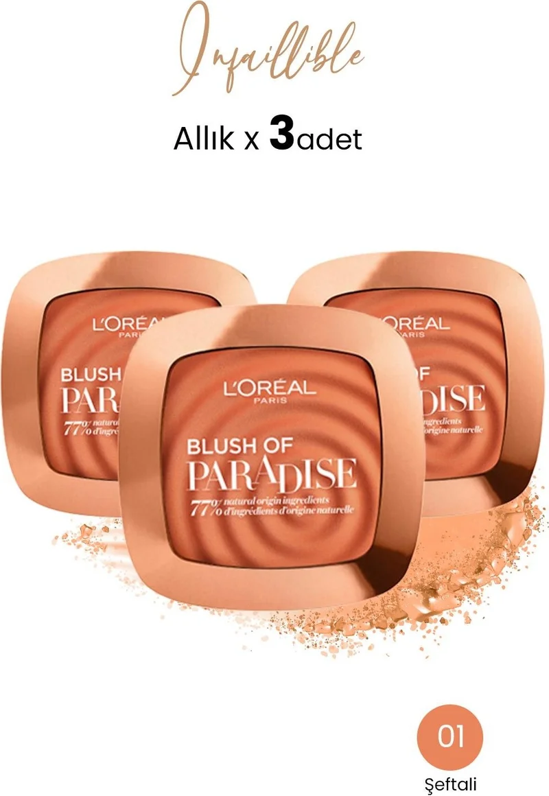 L'Oréal Paris - invalid brand Loreal Paris Blush Of Paradise Blush Peach Tone x 3 Pcs