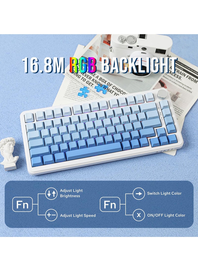 A-jazz AK820 MAX Gasket Mount Wireless Mechanical Keyboard BT5.0/2.4GHz/USB-C Gaming Keyboard 5 Layer Pad Flex-cut PCB FR4 Plate with RGB Backlight for Win/Mac  - Image 3