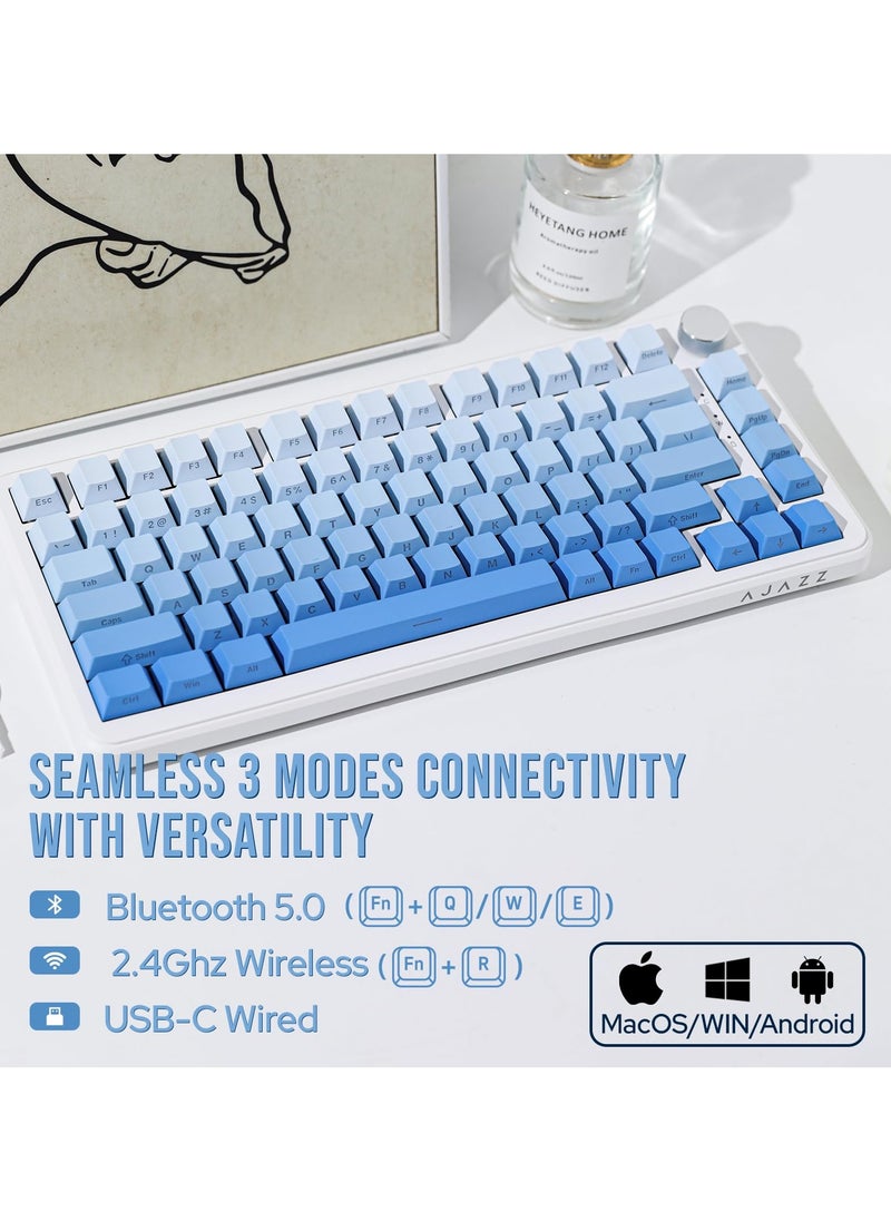 A-jazz AK820 MAX Gasket Mount Wireless Mechanical Keyboard BT5.0/2.4GHz/USB-C Gaming Keyboard 5 Layer Pad Flex-cut PCB FR4 Plate with RGB Backlight for Win/Mac  - Image 5