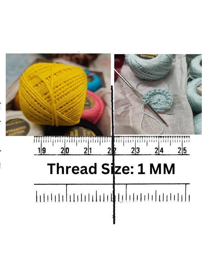ELEXIQ Crochet Cotton Thread Yarn For Knitting And Craft Making Combo Pack Of 10 Roll (Multicolour) (Dark Pink + Cream), 180 Gram - Image 4