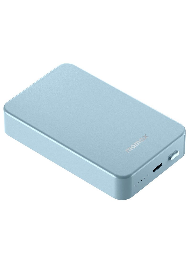 Momax - Q.Mag Power7 10000mAh Magnetic Wireless Battery Pack compatible with Magsafe - Blue - Image 1