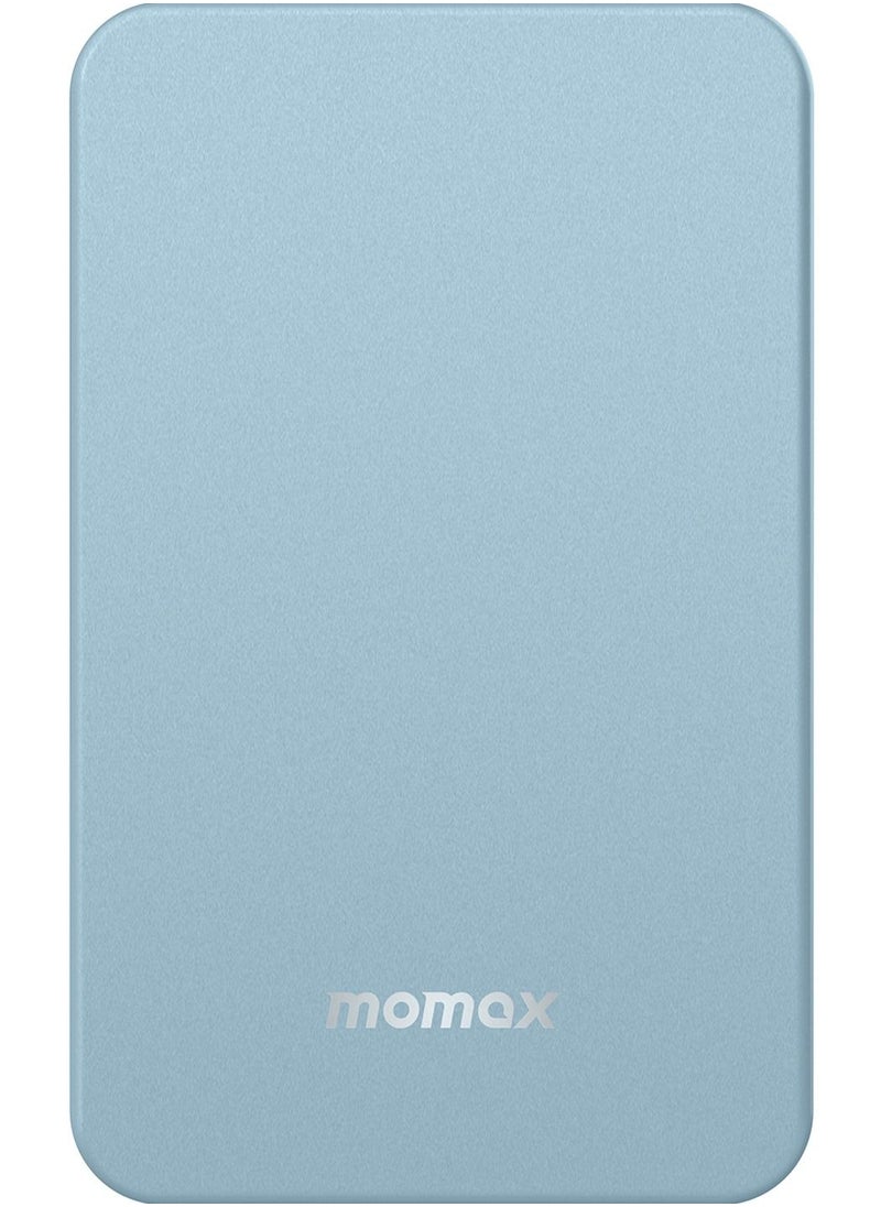Momax - Q.Mag Power7 10000mAh Magnetic Wireless Battery Pack compatible with Magsafe - Blue - Image 1