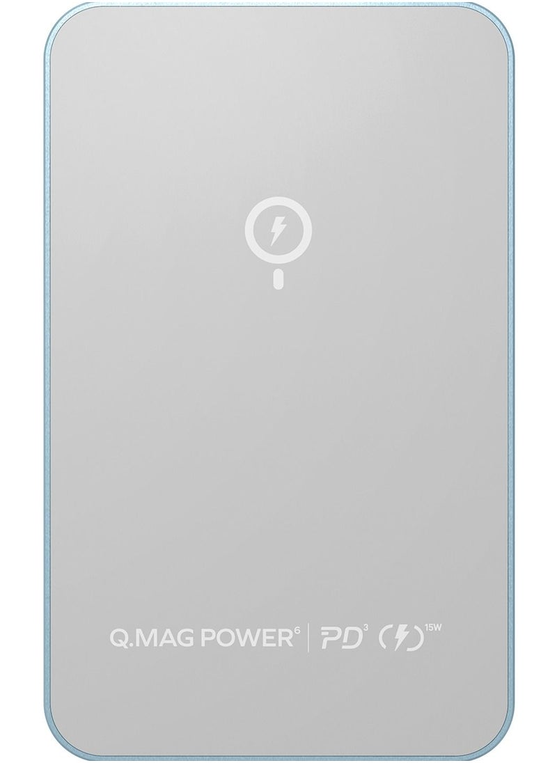 Momax - Q.Mag Power7 10000mAh Magnetic Wireless Battery Pack compatible with Magsafe - Blue - Image 1