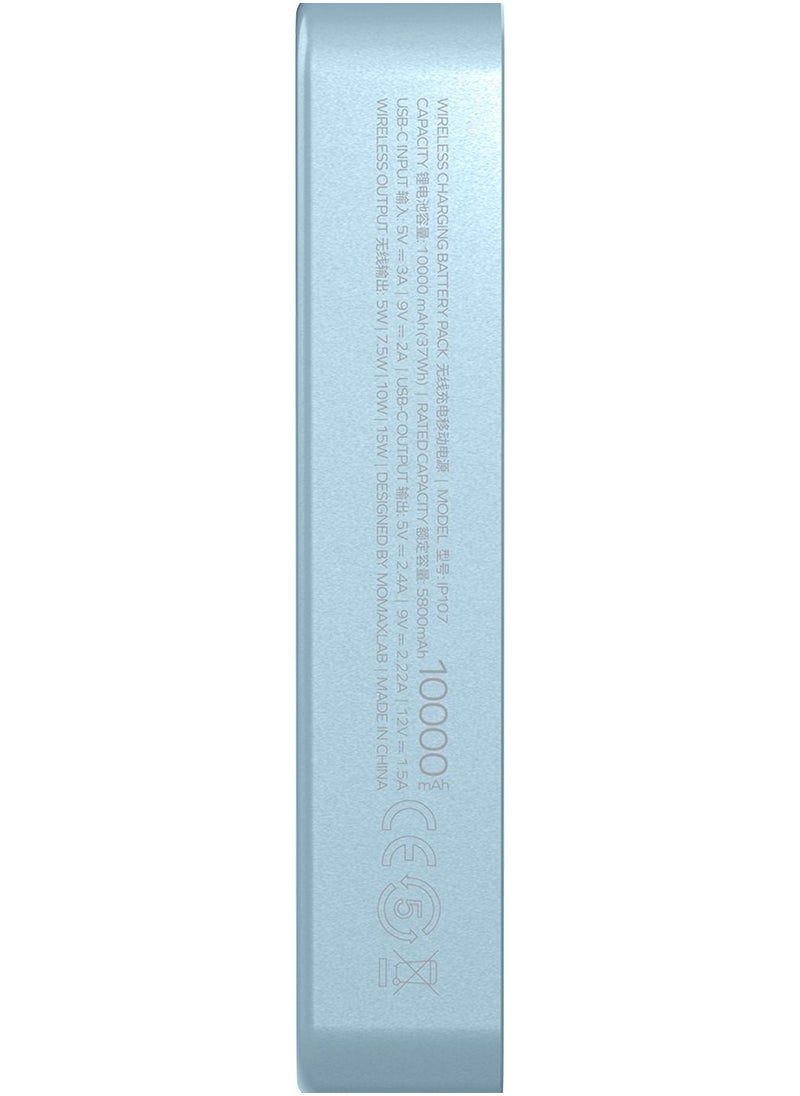 Momax - Q.Mag Power7 10000mAh Magnetic Wireless Battery Pack compatible with Magsafe - Blue - Image 1