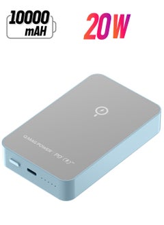 Q.Mag Power7 10000mAh Magnetic Wireless Battery Pack compatible with Magsafe - Blue