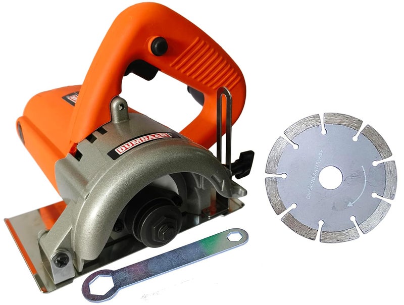 Inditrust Dumdaar 1400 W Marble cutting machine with 1pc Marble Cutting blade set Handheld Tile Cutter 110mm (ORANGE) - Image 1