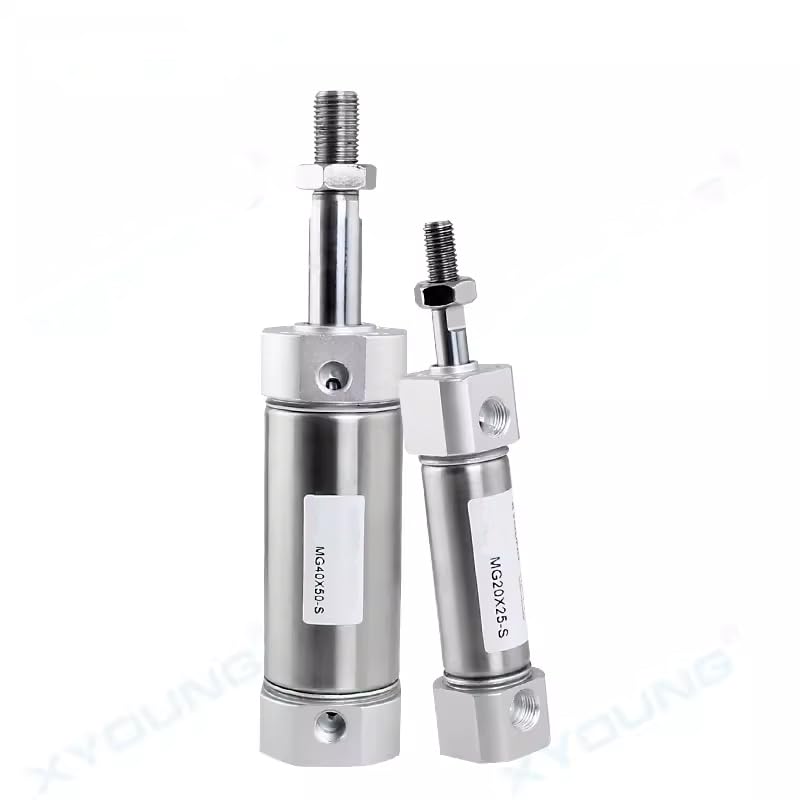 Stainless Steel Mini Pneumatic Cylinder 20mm Bore 225mm Stroke Double Acting - Image 3