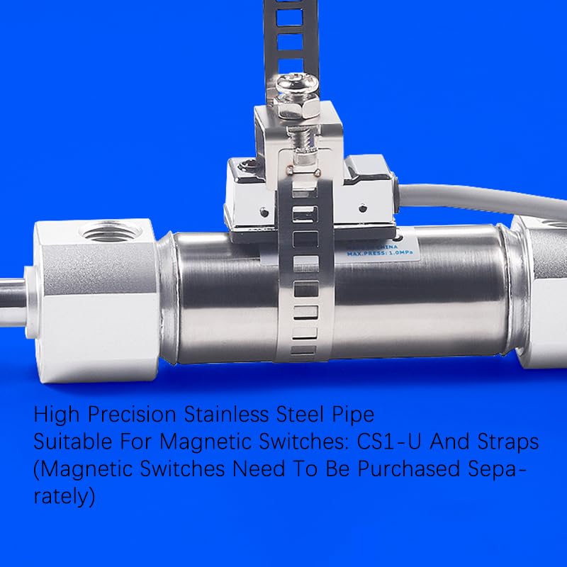 Stainless Steel Mini Pneumatic Cylinder 20mm Bore 225mm Stroke Double Acting - Image 4