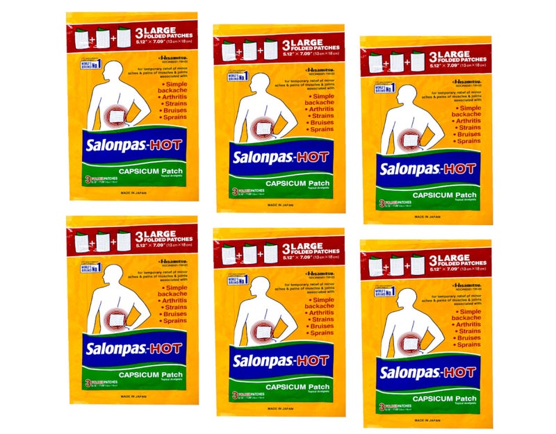Salonpas لصقة سالون باس - فلفل حار 3 عد (عبوة من 6) - Image 1