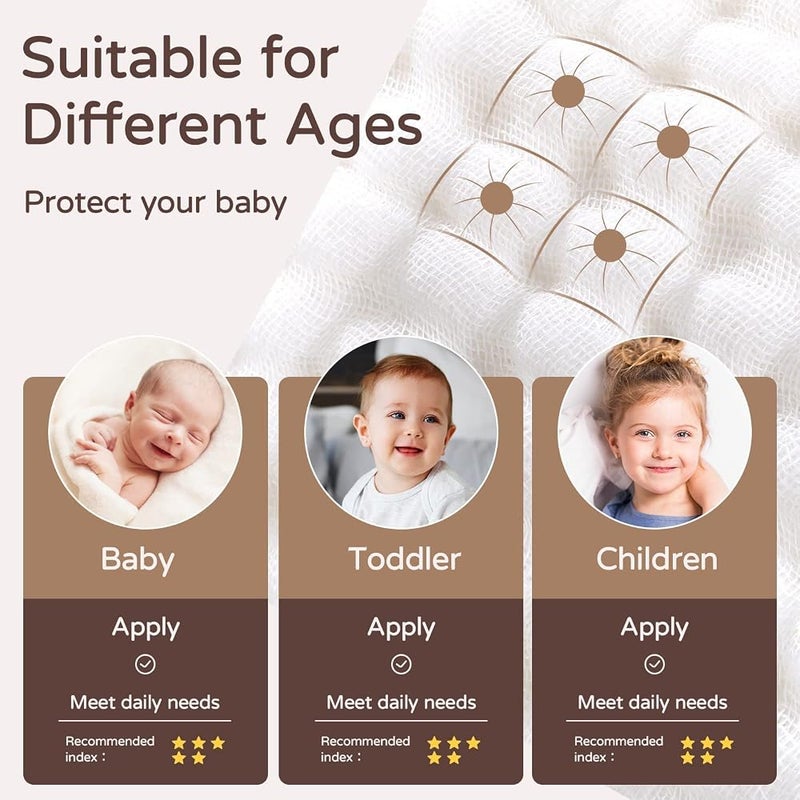 Yoofoss Hooded Baby Towels for Newborn 2 Pack 100% Muslin Cotton Baby Bath Towel with Hood for Babies, Infant, Toddler and Kids, Large 32x32Inch, Soft and Absorbent Newborn Essential - Image 5