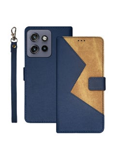 IDEWEI Case For Motorola Edge 50 Neo Two-color Splicing Leather Phone Case  - Image 1