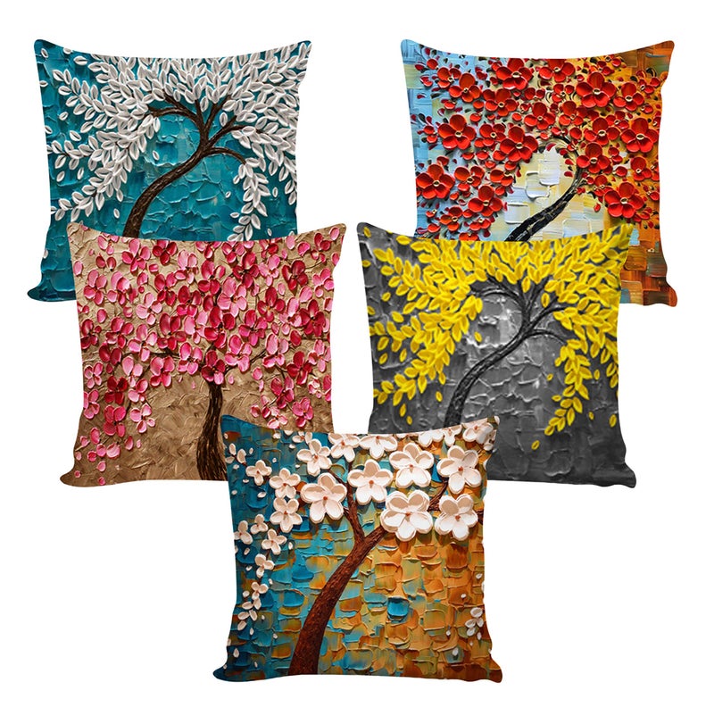 AEROHAVEN Decorative Hand Made Velvet 250TC Throw/Pillow Cushion Covers Set of 5 - CC-164 - (Multicolour, 24 x 24 Inch) - Image 2