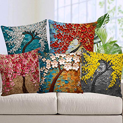 AEROHAVEN Decorative Hand Made Velvet 250TC Throw/Pillow Cushion Covers Set of 5 - CC-164 - (Multicolour, 24 x 24 Inch) - Image 1