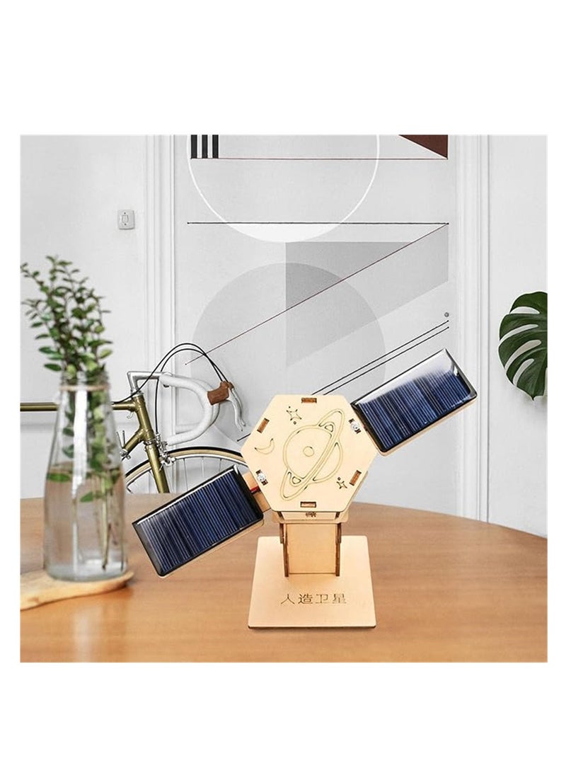 SYOSI DIY Artificial Satellite Model, Wood Science Projects Experiment Kits, Novelty Scientific Building Toy, DIY Model Kits for Exploring Principles of Artificial Satellites, Gift, Teaching Prop - Image 3