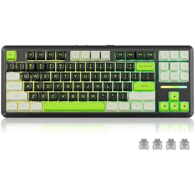 REDRAGON K734B WIRELESS MECHANICAL KEYBOARD,3-MODES BLUETOOTH GASKET HOT SWAPPABLE TKL RGB CUSTOM KEYBOARD,PRE-LUBED SWITCHES, 81 KEYS PBT KEYCAPS, SOUTH-FACING LEDS SOCKET - Image 1