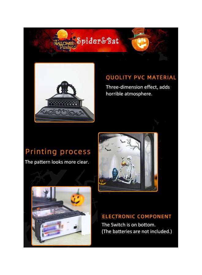 إسكدنيا فانوس  للشموع يعمل دون بطارية مع نموذج ساحرة أسود 19*5.5*13.8سم - Image 5