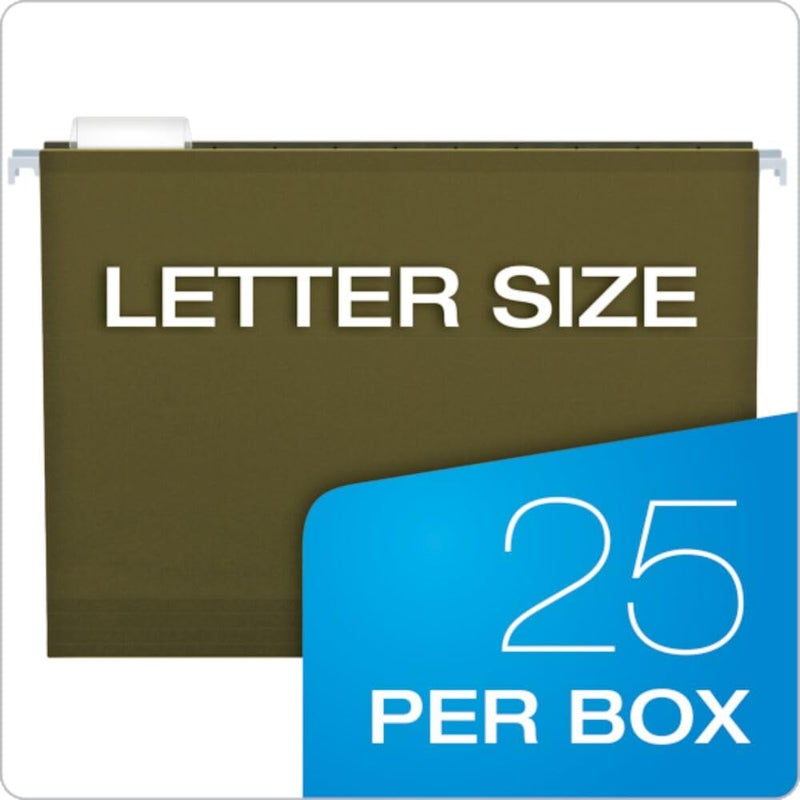 Pendaflex Extra Capacity Reinforced Hanging File Folders, 2", Letter Size, Standard green, 1/5 Cut, 25/BX (04152X2) - Image 2