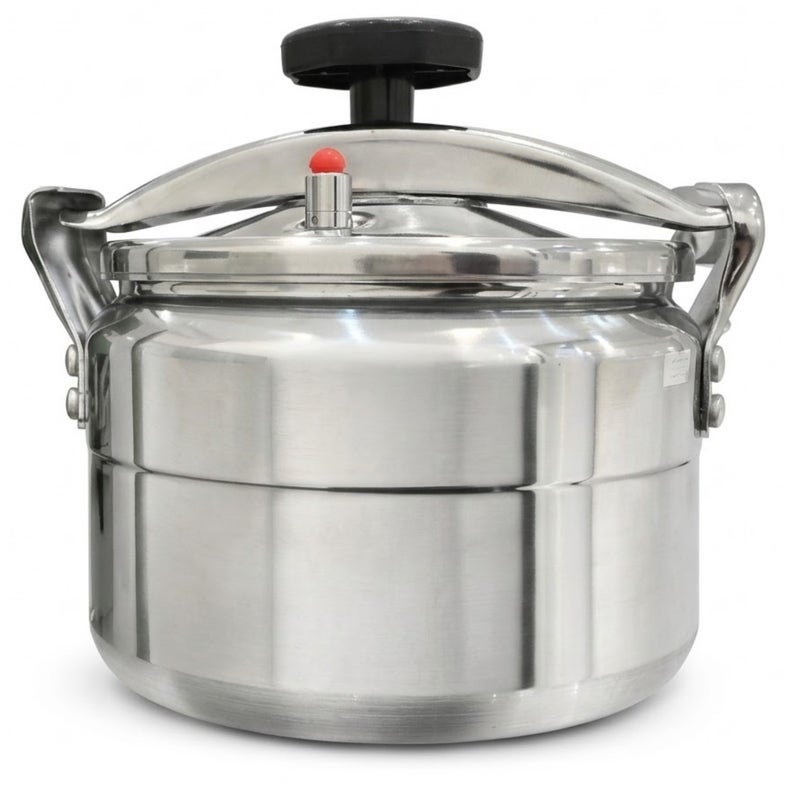 جليز 11 Litterلترات طنجرة ضغط ألومنيوم سعة 11 لترًا - حجم عائلي وتجاري كبير - مزودة بقفل وصمام أمان شديد التحمل - متوافقة مع الغاز والكهرباء - ضمان 5 سنوات silver - Image 1