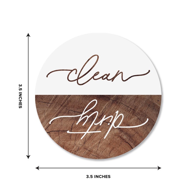ThreeKin Collective ThreeKin Clean/Dirty Magnet for Dishwasher, Kitchen Gadget Gift, Easy-to-Read Strong Magnetic Indicator Sign for Home Decor and Organization - Image 3