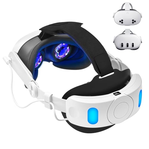 New World VR Head Strap with 10000mAh Battery Pack for Me-ta Quest 3/Quest 3S VR Headset,Quest 3/3S Accessories Adjustable Headstrap Replacement with Digital Display, LED Indicator Lightweight - Image 1
