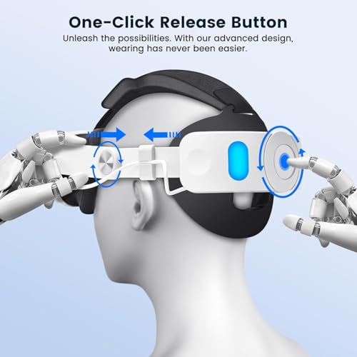New World VR Head Strap with 10000mAh Battery Pack for Me-ta Quest 3/Quest 3S VR Headset,Quest 3/3S Accessories Adjustable Headstrap Replacement with Digital Display, LED Indicator Lightweight - Image 2