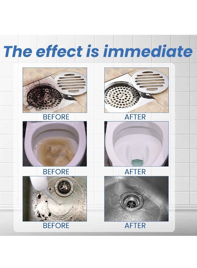 Pipe Dredge Agent Bathroom Drain Cleaner Powerful Pipe Excavator Kitchen Sink Drain Cleaner Home Sewer Toilet Kitchen Dredging Deodorant Clogged Channel Agent Deep Cleaning Quick Effect 200g - Image 3