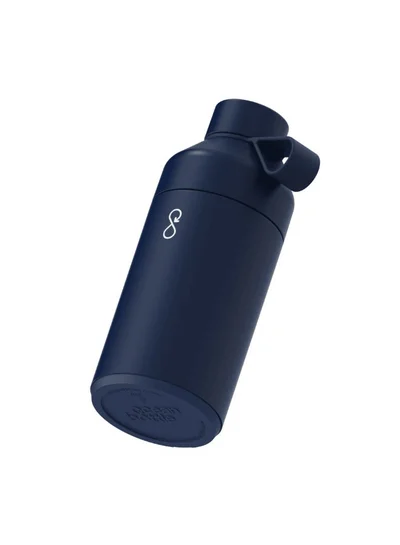 Ocean Bottle Premium 750ml Recycled Stainless Steel Water Bottle – Vacuum Insulated Leak-Proof Reusable Eco Friendly Drink Bottle for Cold & Hot Beverages, Dishwasher Safe, Sustainable Ocean Plastic Impact Design (Ocean Blue)