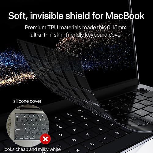 Soonjet Premium Keyboard Cover Protector, Ultra Thin Keyboard Skin for 2025 2024 2023 2022 2021 M5/M4/M3/M2/M1 Pro/Max MacBook Pro 14/16, M4-M2 MacBook Air 13/15, US ANSI Layout - Image 2