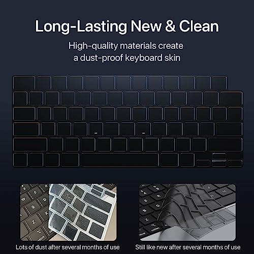 Soonjet Premium Keyboard Cover Protector, Ultra Thin Keyboard Skin for 2025 2024 2023 2022 2021 M5/M4/M3/M2/M1 Pro/Max MacBook Pro 14/16, M4-M2 MacBook Air 13/15, US ANSI Layout - Image 4