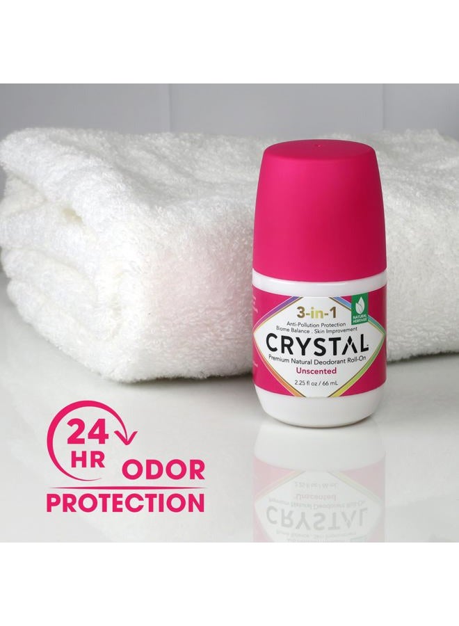 CRYSTAL ESSENCE Crystal 3-in-1 BioHealth Deodorant, Unscented, Natural Odor Protection with Aloe & Hyaluronic Acid, Microbiome-Friendly, Moisturizing, Anti-Pollution Formula (2.25 Fl Oz) - Image 3