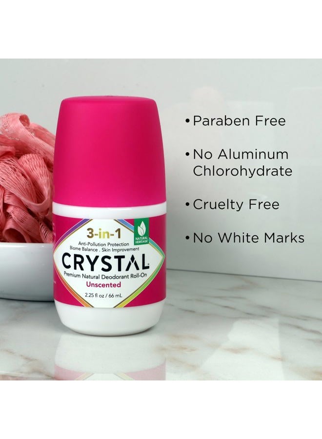CRYSTAL ESSENCE Crystal 3-in-1 BioHealth Deodorant, Unscented, Natural Odor Protection with Aloe & Hyaluronic Acid, Microbiome-Friendly, Moisturizing, Anti-Pollution Formula (2.25 Fl Oz) - Image 4