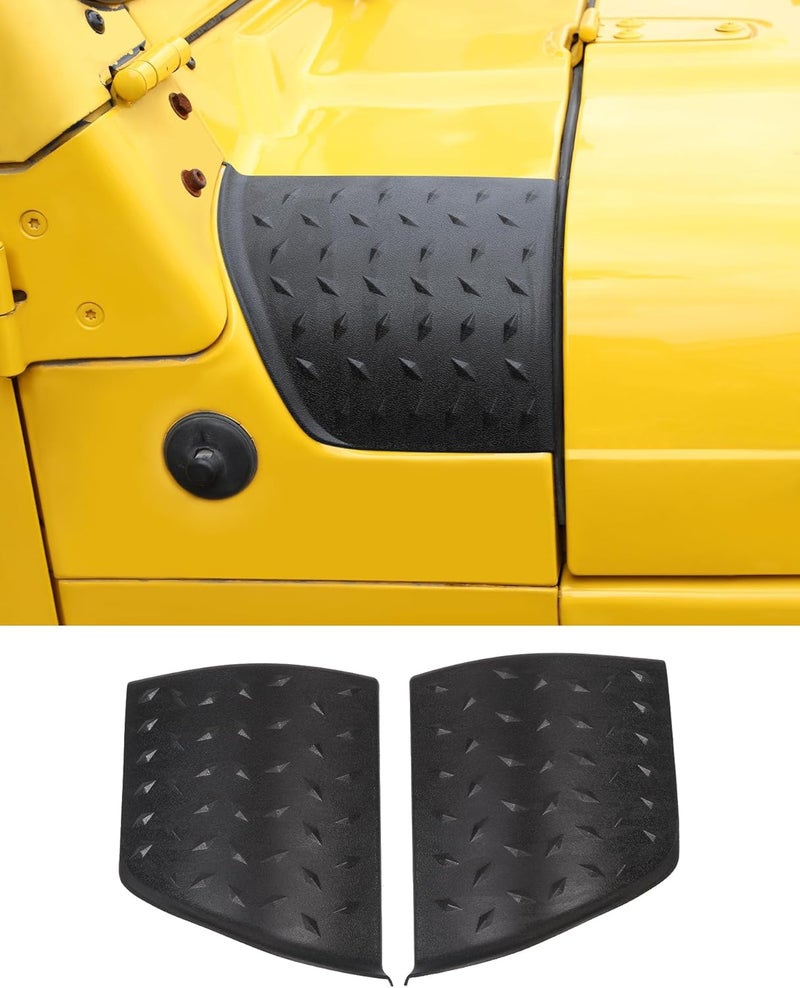 DSWSQ 2pcs Side Hood Armor Corner Cowl Cover Guards Fit for Jeep Wrangler TJ 1997-2006 Engine Hood Armor Cowl Cover Body Armor Corner Guards - Image 1