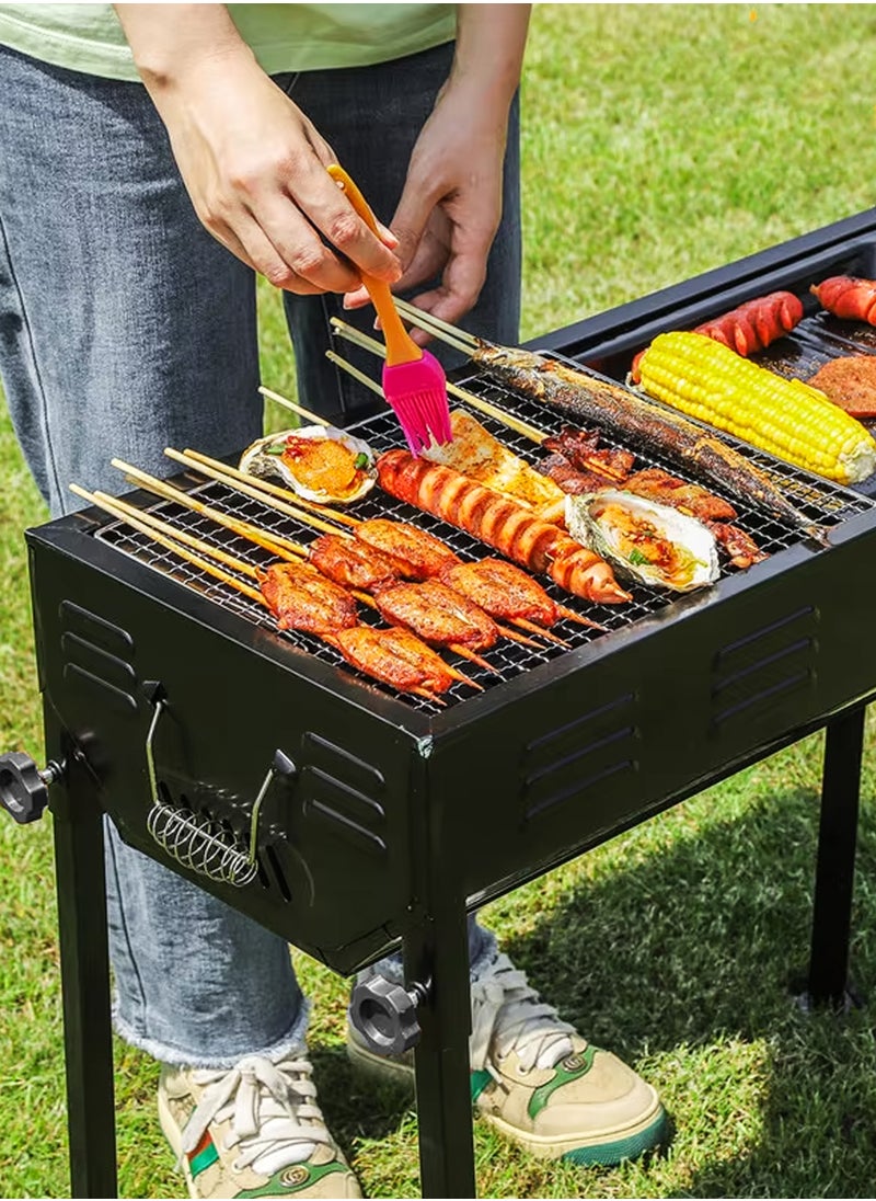 Stainless Steel Portable Large Capacity Japanese Charcoal BBQ Grill 66x30cm Foldable Barbecue Rack with Stand Anti-Scald Mesh Grill Clip for 5-15 People, Ideal for Camping, Hiking, Picnics, Party and Garden Backyard Mutton Kebabs Chicken Sausage Beef Boti Cooking - pzsku/ZEC6344ABF18114E294E8Z/45/_/1726320399/de95baee-a4c5-4e28-a3a2-9b037e6e1dd2