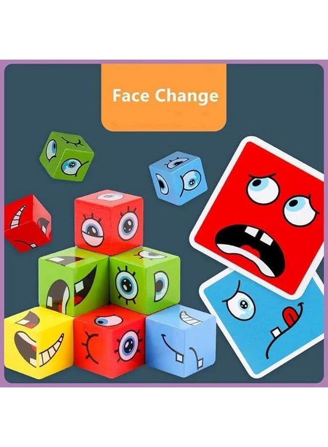 Goyal's Wooden Emoji Cube Face Changing Game for Kids | Expressions Matching Block Puzzle Toy, Preschool Educational Learning Memory Building Board Games (Normal Face Cube) - Image 5