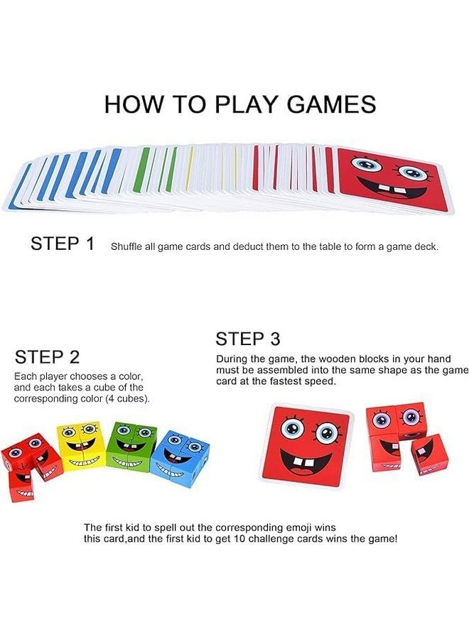 Goyal's Wooden Emoji Cube Face Changing Game for Kids | Expressions Matching Block Puzzle Toy, Preschool Educational Learning Memory Building Board Games (Normal Face Cube) - Image 4