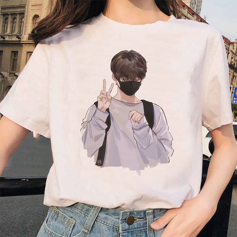 [] Cartoon South Korea Men'S Group Summer Printed Women'S T-Shirt Plus Size Short-Sleeved Shirt Supply - Image 1
