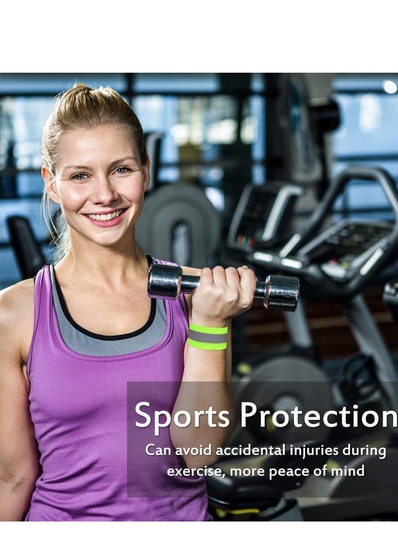 Barakah 10 قطع أحزمة فيلكرو العاكسة، سوار قابل للتعديل العاكس، للمشي الليلي، وركوب الدراجات والجري (أخضر) - Image 5