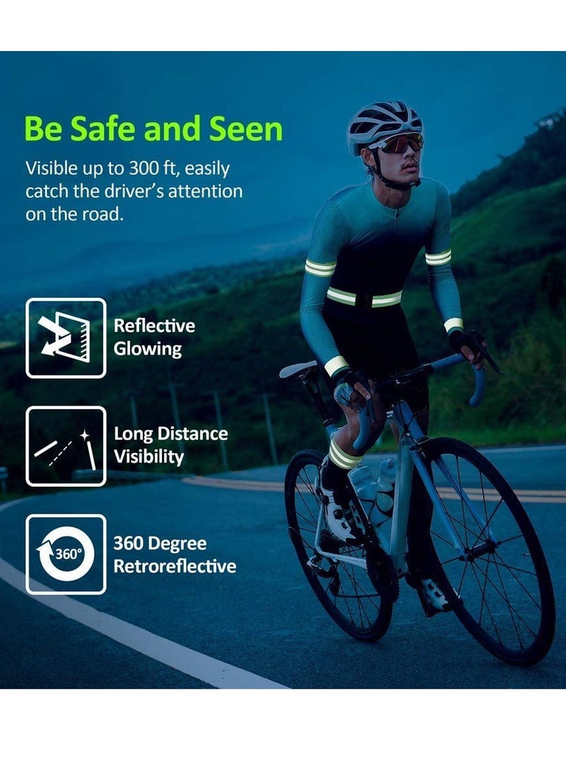 Barakah 10 قطع أحزمة فيلكرو العاكسة، سوار قابل للتعديل العاكس، للمشي الليلي، وركوب الدراجات والجري (أخضر) - Image 4