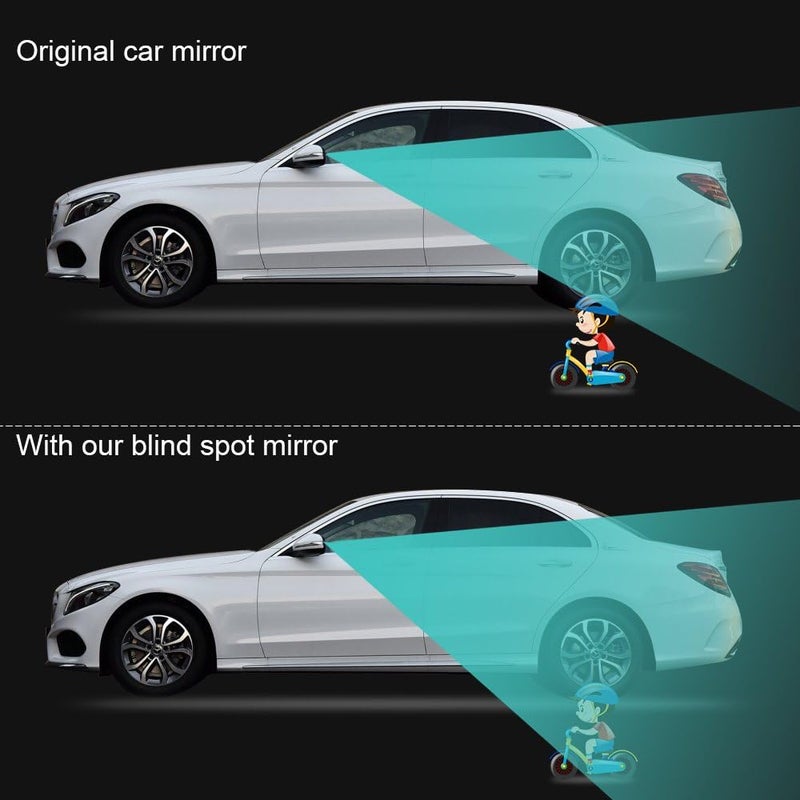 POMFW Blind Spot Mirror, 2 inch Rearview Convex Side Mirrors for Cars SUV Truck Van Stick on 3M Adhesive, Rear View HD Glass Frameless Sway Rotate adjustable Wide Angle 2PCS (Sector) - Image 5