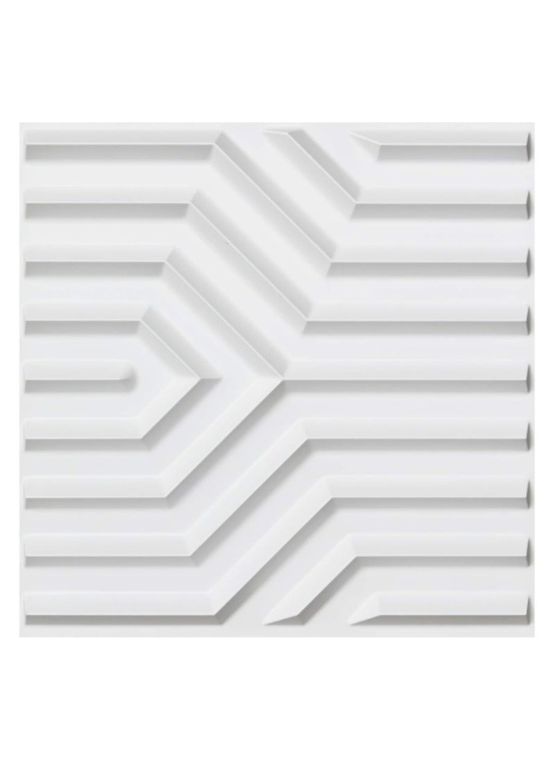 Generic - Black Matt White PVC 3D Wall Panels – Geometric Matte Design, 50x50cm (12 Pack), Modern Decorative Panels for Living Room, Bedroom, Office, and Commercial Spaces - Image 1