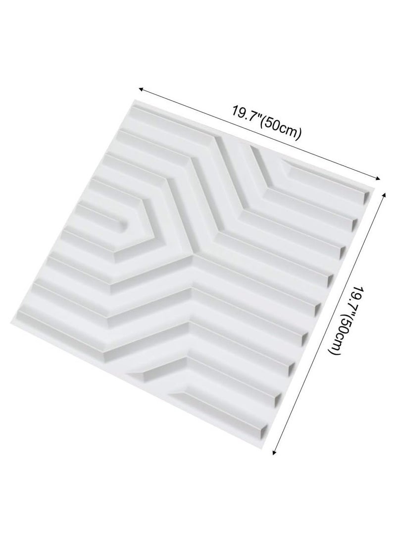 Generic - Black Matt White PVC 3D Wall Panels – Geometric Matte Design, 50x50cm (12 Pack), Modern Decorative Panels for Living Room, Bedroom, Office, and Commercial Spaces - Image 1
