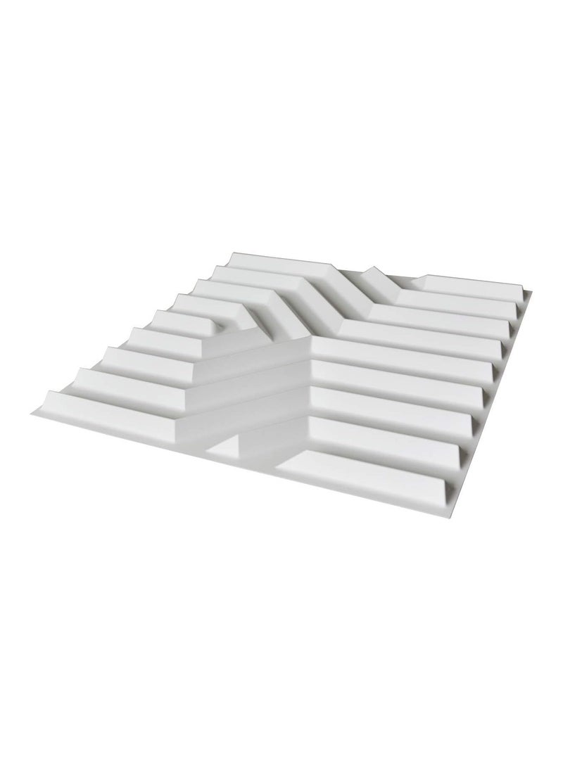 Generic - Black Matt White PVC 3D Wall Panels – Geometric Matte Design, 50x50cm (12 Pack), Modern Decorative Panels for Living Room, Bedroom, Office, and Commercial Spaces - Image 1