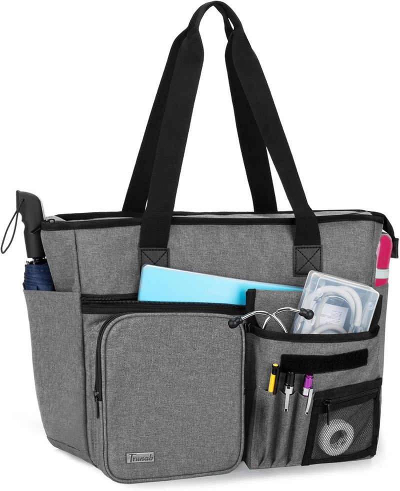 Trunab Nurse Tote Bag for Work with Padded 15.6” Laptop Sleeve, Nurse Bag for Hospice Visit, Home Health Care - Image 1