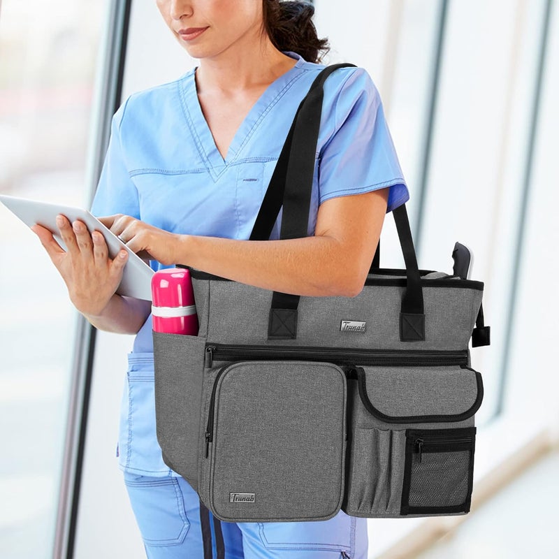 Trunab Nurse Tote Bag for Work with Padded 15.6” Laptop Sleeve, Nurse Bag for Hospice Visit, Home Health Care - Image 5