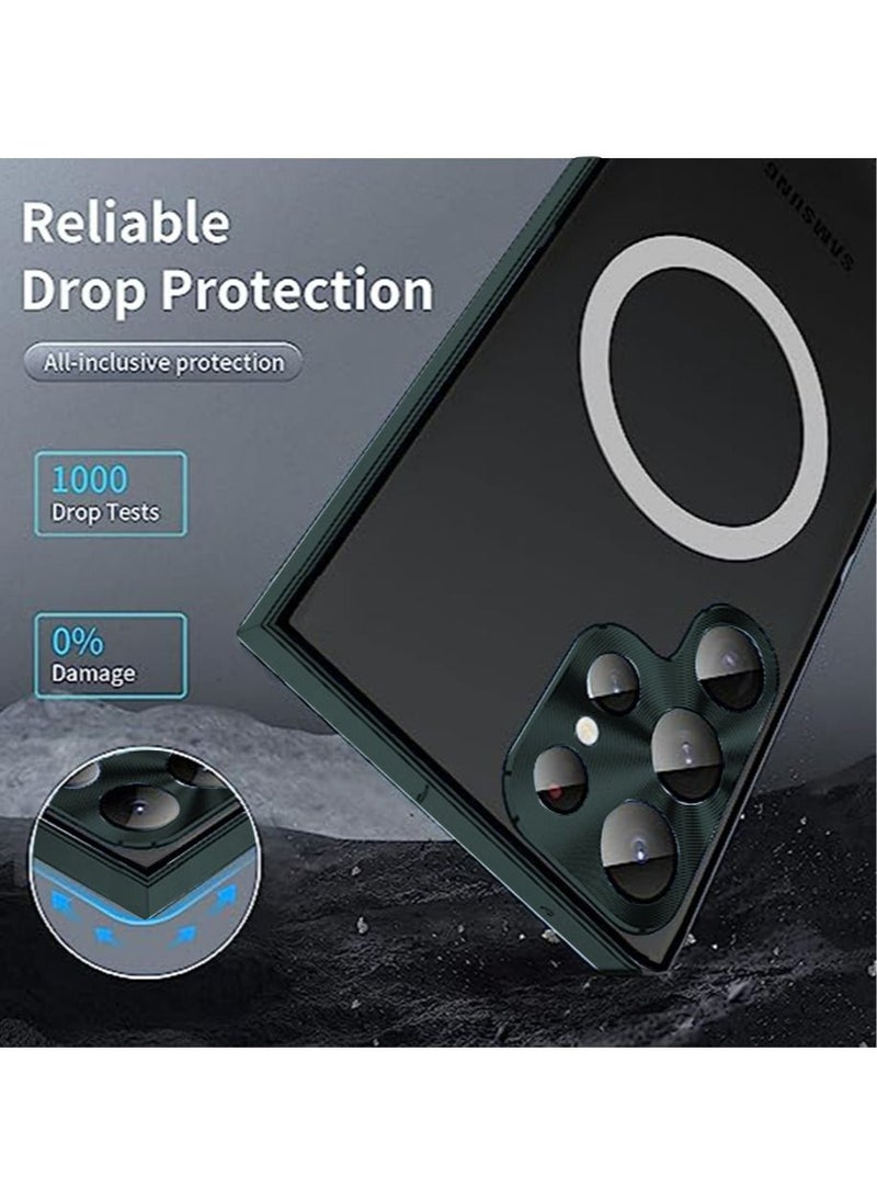 Samsung S23 Ultra 5G Metal Case Compatible with MagSafe Wireless Charger Translucent Shokproof Protective Back with Camera Lens Protection Magnetic Case Cover for Galaxy S23 Ultra 5G Accessories - Image 2