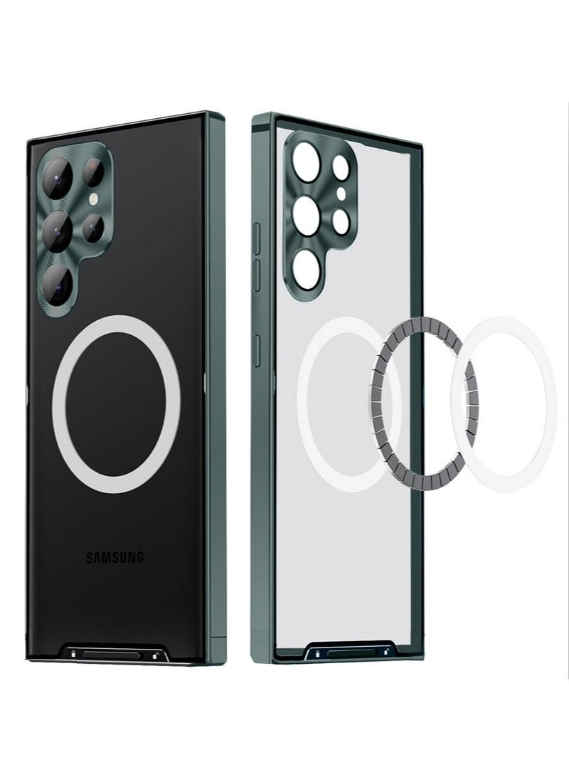 Samsung S23 Ultra 5G Metal Case Compatible with MagSafe Wireless Charger Translucent Shokproof Protective Back with Camera Lens Protection Magnetic Case Cover for Galaxy S23 Ultra 5G Accessories - Image 5