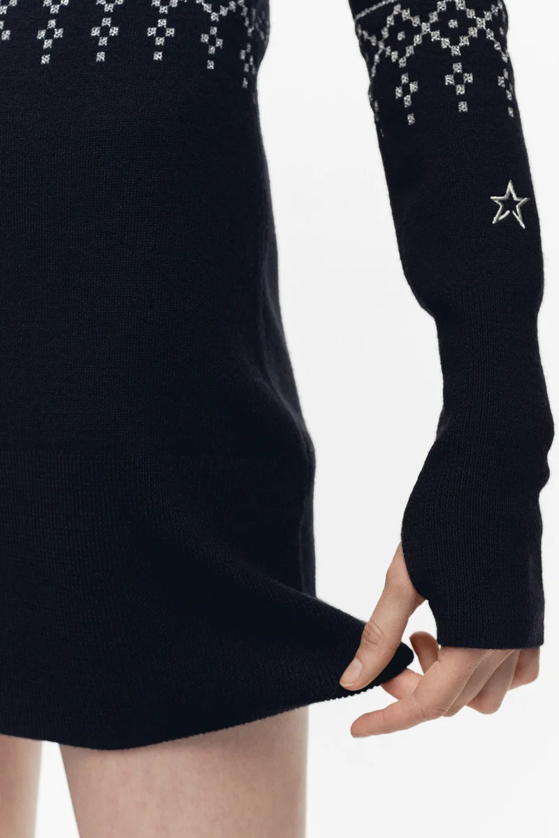 H&M Jacquard-knit merino wool-blend dress