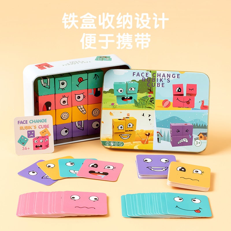 Popular Children'S Face-Changing Cube Building Blocks Logical Thinking Training Large Particle 3D Building Blocks Early Education Educational Toys - Image 3